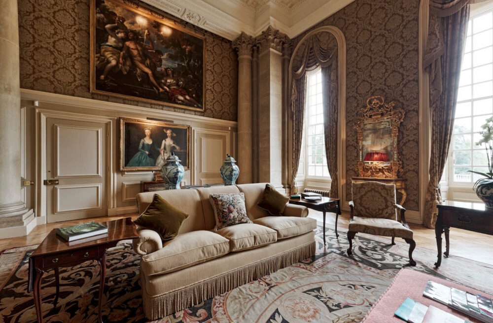 Still image of an opulent sitting room at Easton Neston House (image taken from the Easton Neston stately home virtual tour)