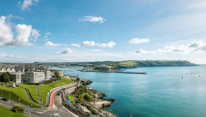 Aerial virtual tour taken from the top of Smeaton's Tower, Plymouth, UK