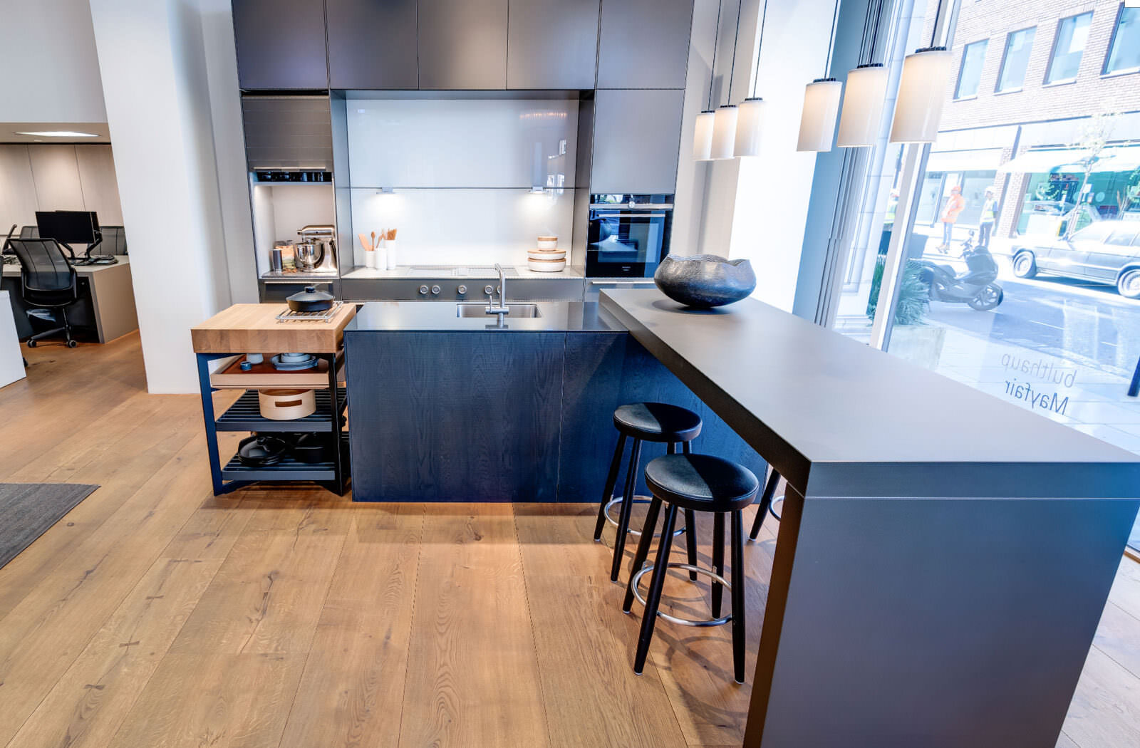 Image taken from bulthaup's Virtual showroom showing a view inside one of their kitchens.