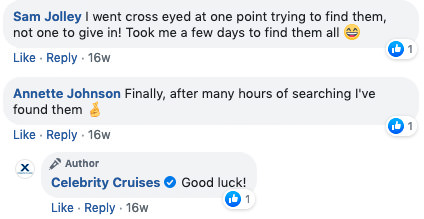 Gigapixel treasure hunt: screenshot of facebook comments on the treasure hunt
