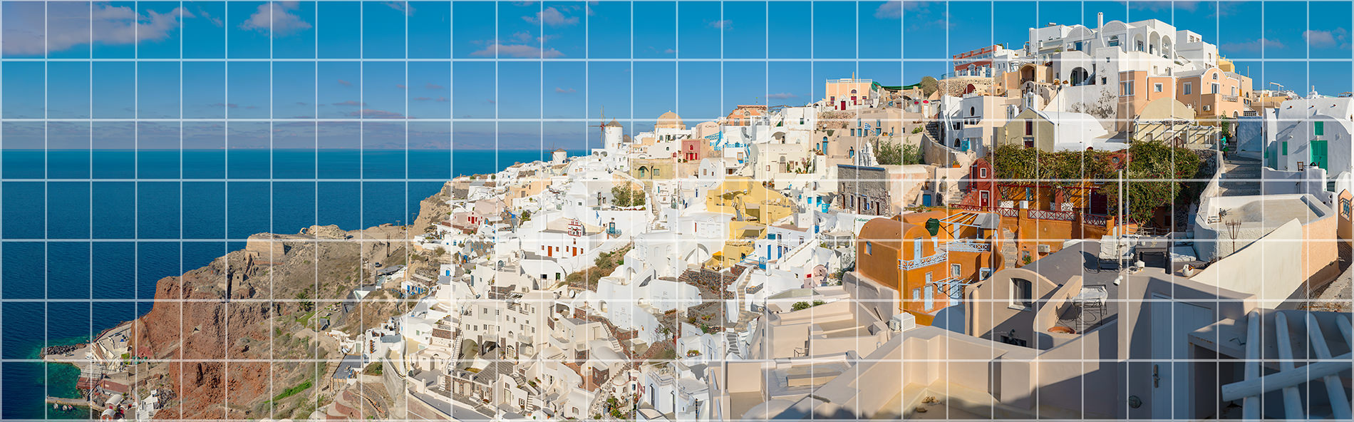 Panorama showing how photographs are shot in rows and columbs to make a stitched giapixel