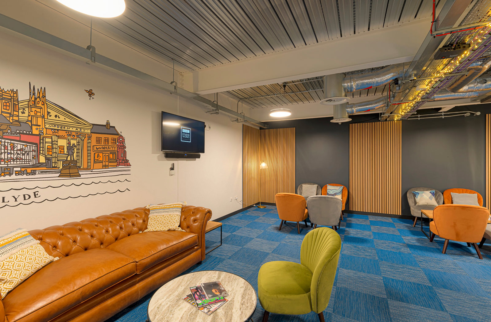 Green room at Kelvin Hall Studios, Glasgow