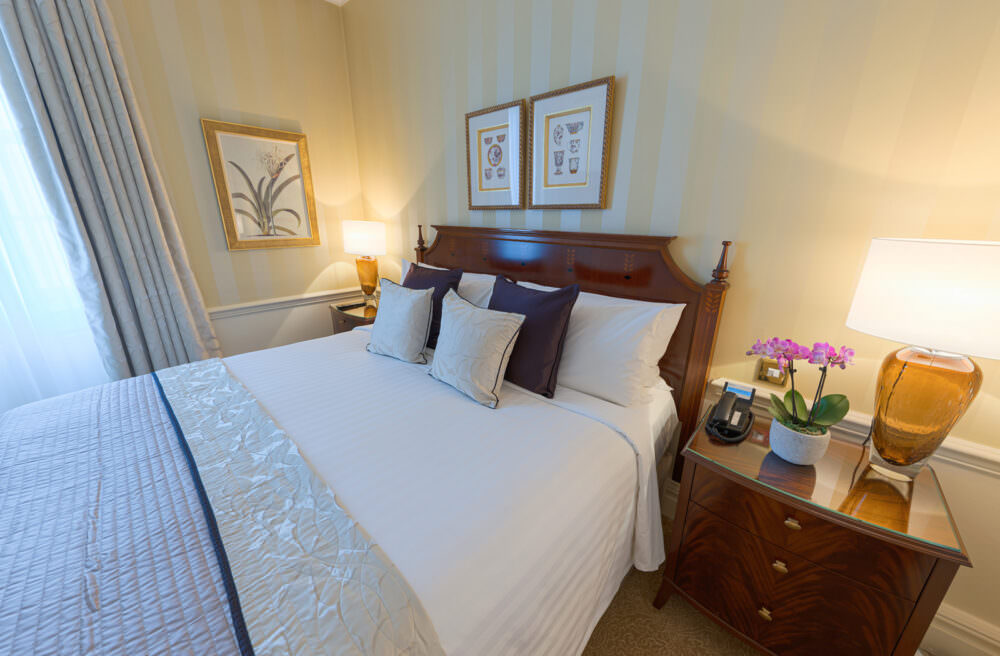 Stairwell image taken from the apartment virtual tours for 47 Park Street. This shows a bed in one of the apartments.