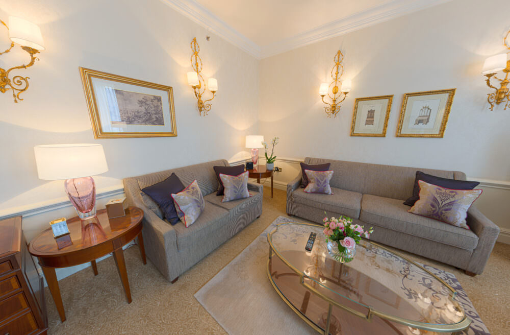 Stairwell image taken from the apartment virtual tours for 47 Park Street. Here is a lounge area with coffee table.