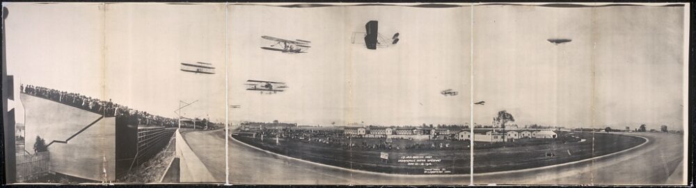 Cirkut panoramic photograph of the First National Aviation Meet, Indianapolis Motor Speedway, June 1910