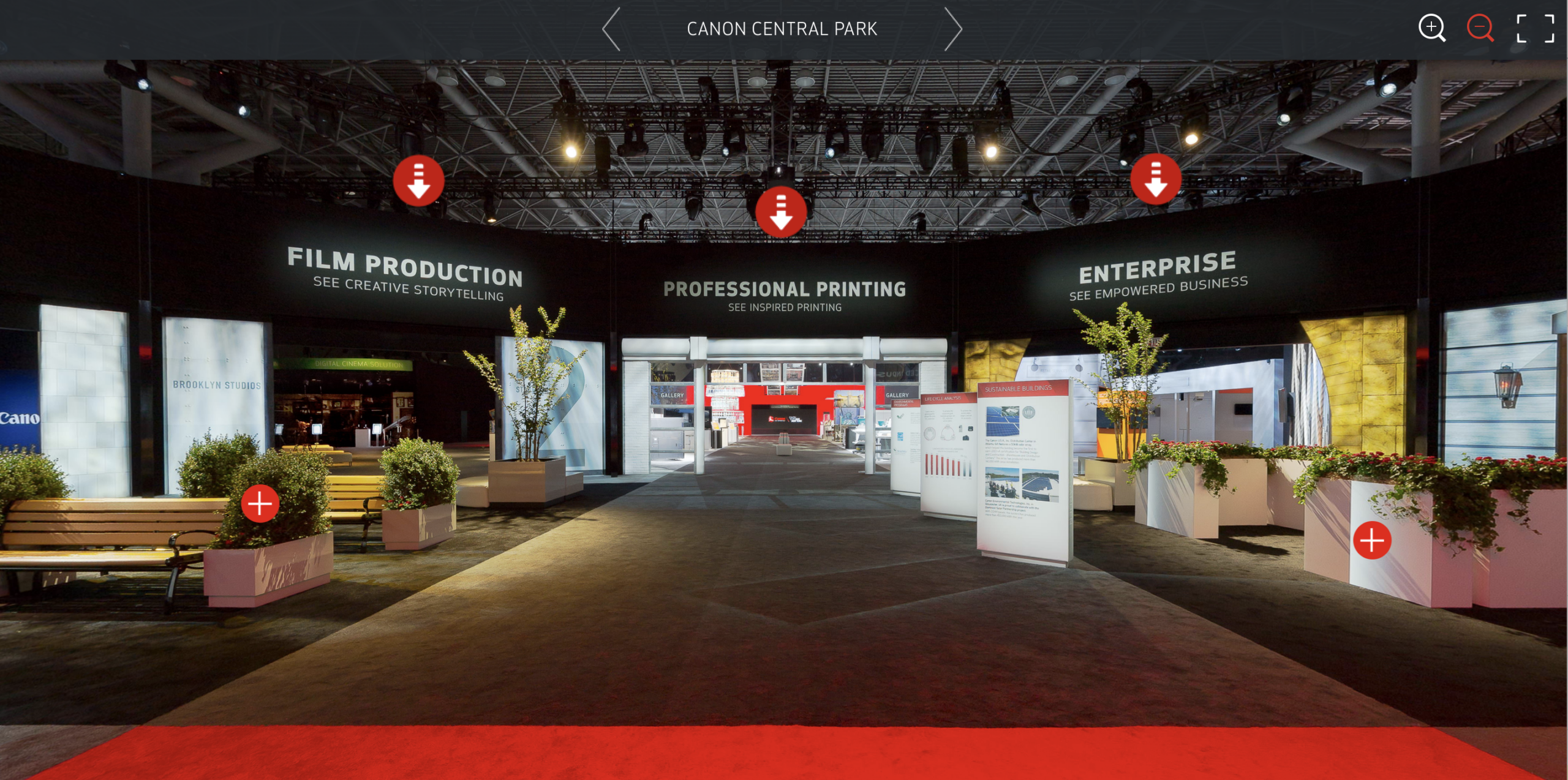 Still image taken from the virtual tour for Canon's expo virtual tour in New York