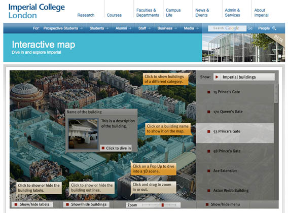 Imerial College Interactive Map Beta